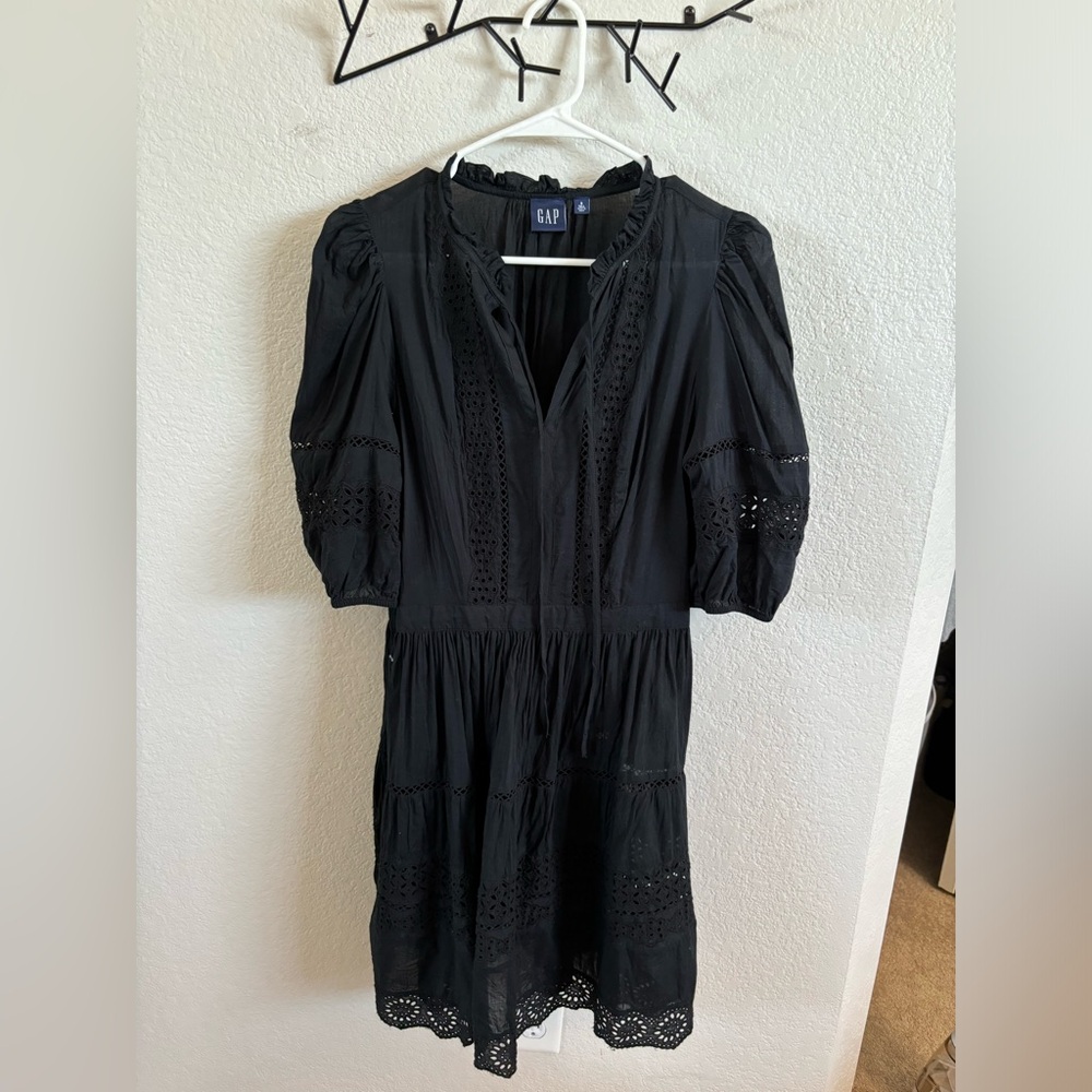 GAP Eyelet Black Lace Mini Dress